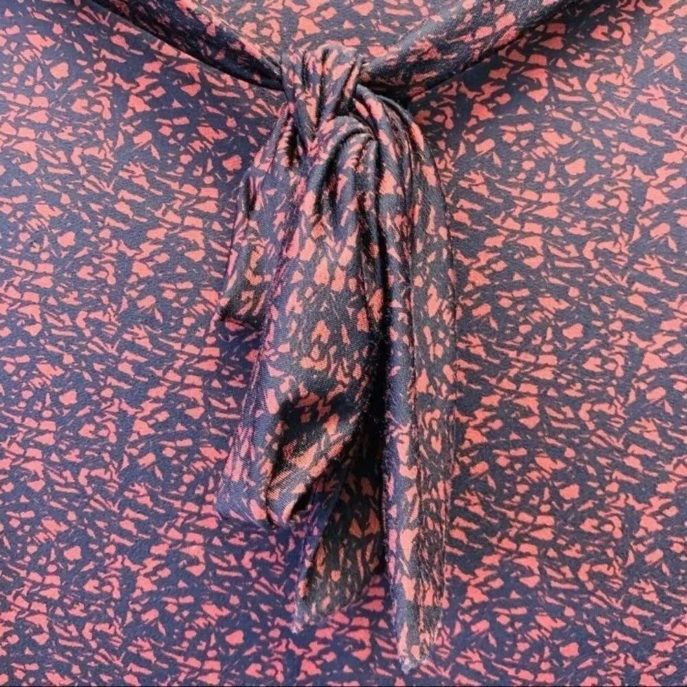 Halogen Abstract Print Tie Front Pencil Skirt In Multi Brown/Black, Size 3X